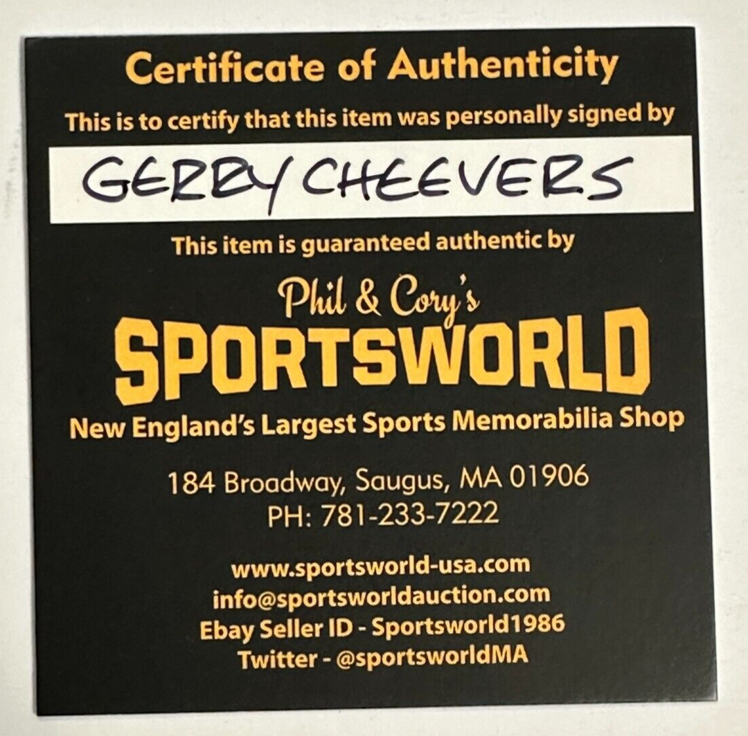 Gerry Cheevers Autographed Boston Bruins 100th Anniversary Puck W/ HOF 85
