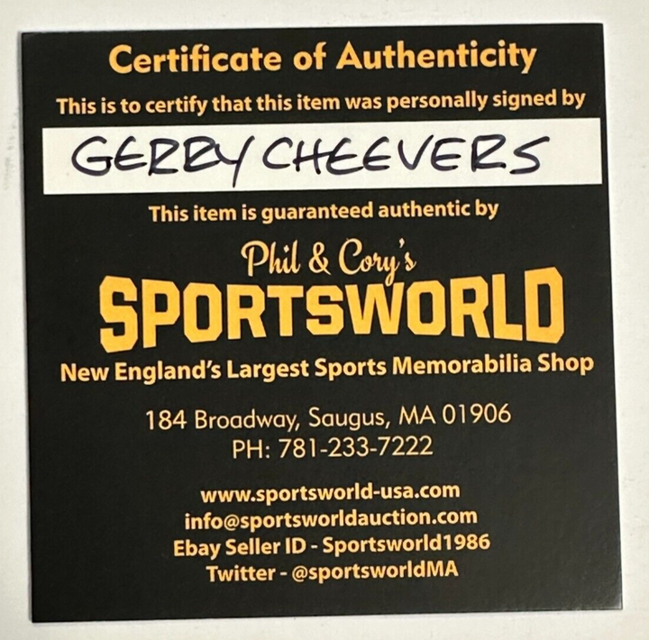 Gerry Cheevers Autographed Boston Bruins 100th Anniversary Puck W/ HOF 85