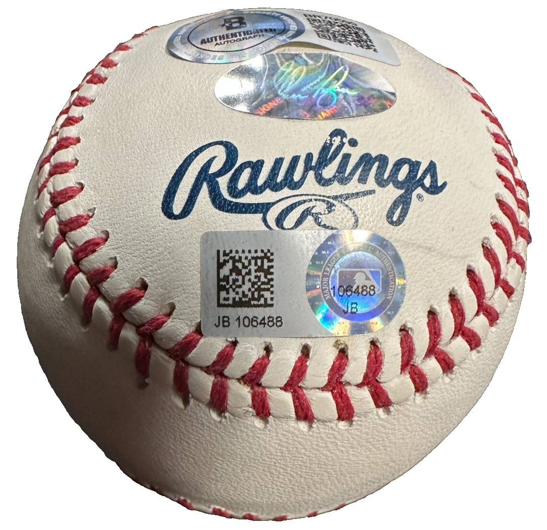 Nolan Ryan Autographed Baseball Hall of Fame Baseball MLB & BAS Holograms