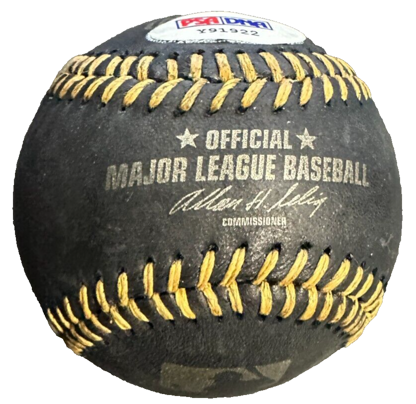 Larry Bird & Magic Johnson Signed Official Major League Black Baseball PSA/DNA