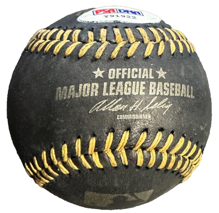 Larry Bird & Magic Johnson Signed Official Major League Black Baseball PSA/DNA