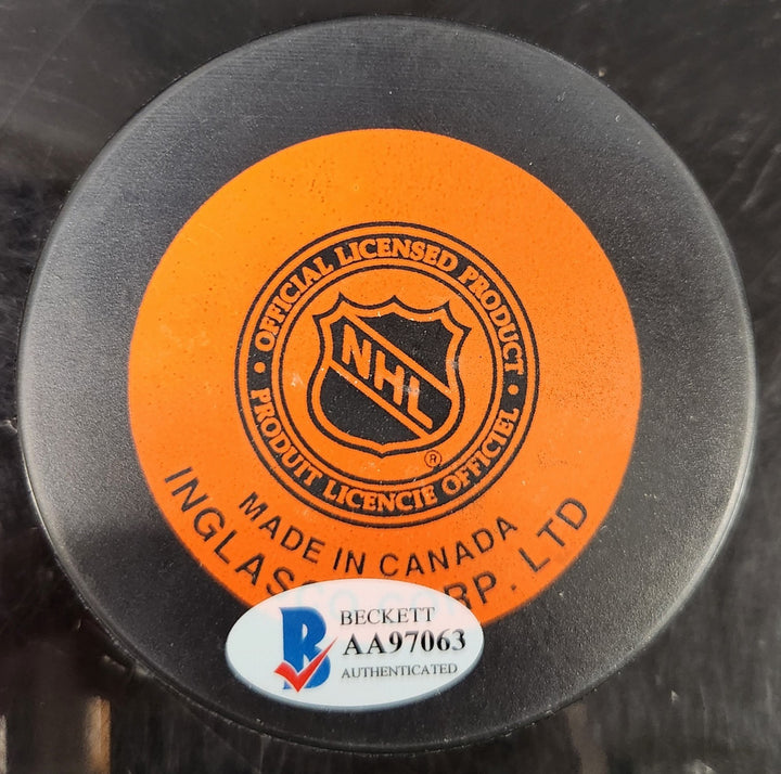 Ken Linseman Autographed Edmonton Oilers Hockey Puck NHL BAS