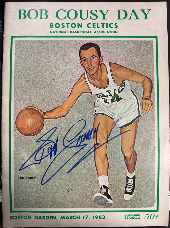 March 17, 1963 Bob Cousy Day Autographed Celtics Game Program BAS HOF