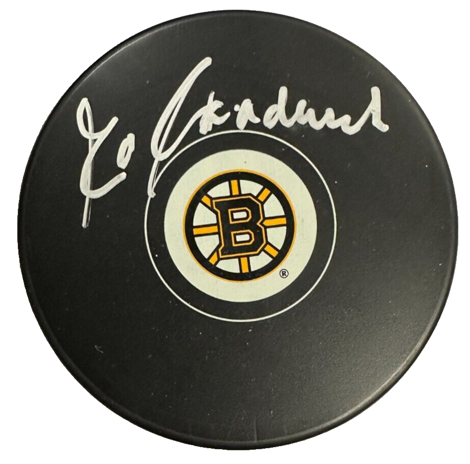 Ed Chadwick Autographed Boston Bruins Hockey Puck NHL