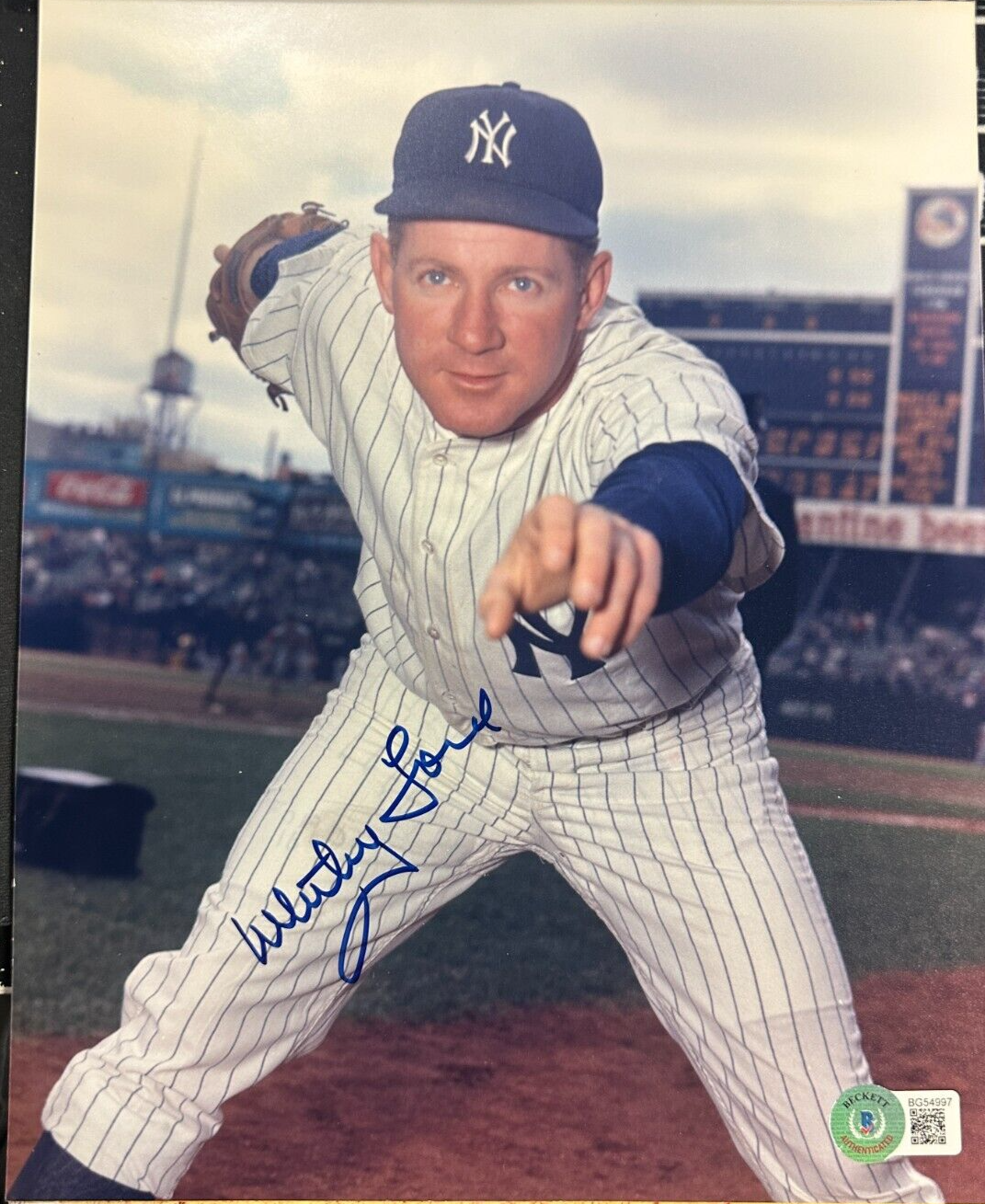 Whitey Ford Autographed New York Yankees 8x10 Photo BAS HOF