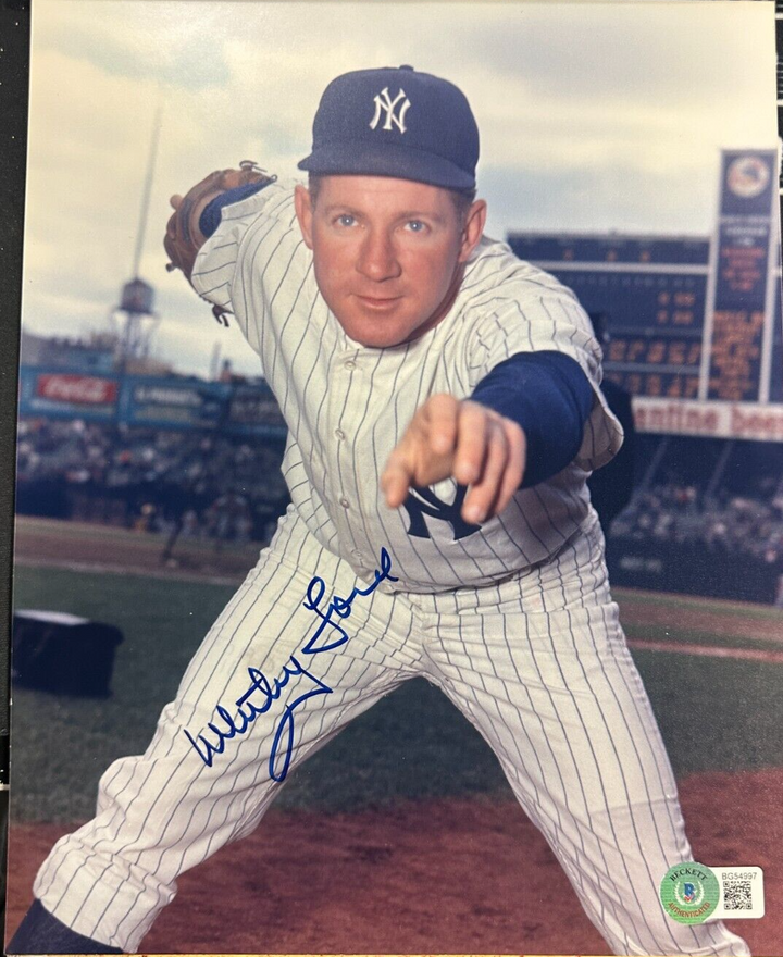 Whitey Ford Autographed New York Yankees 8x10 Photo BAS HOF