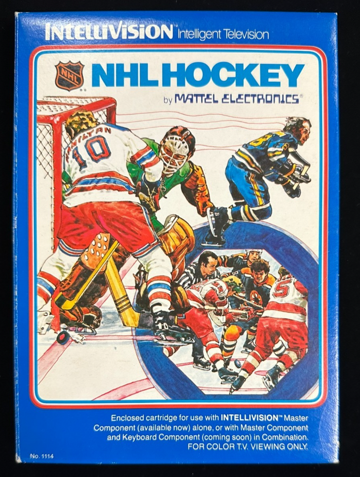 1980 Intellivision NHL Hockey Game W/ Inlays, Manual & Original Box
