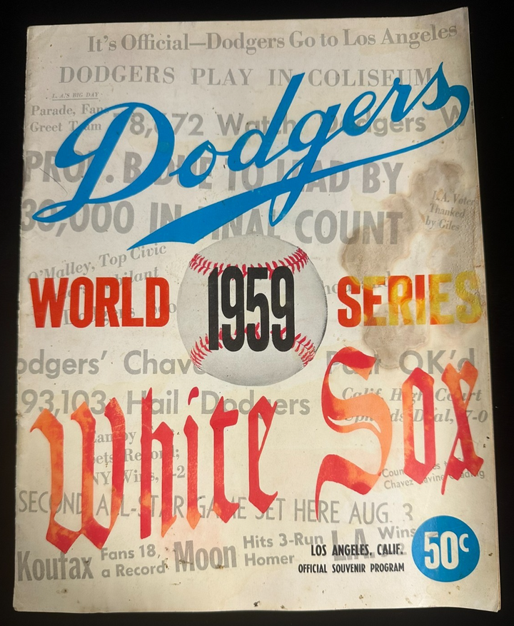 1959 World Series Program Los Angeles Dodgers & Chicago White Sox Dodger Stadium