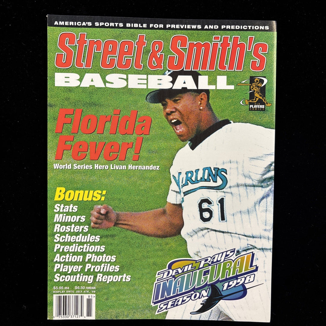 1998 Street & Smiths Baseball Magazine Livan Hernandez Florida Marlins