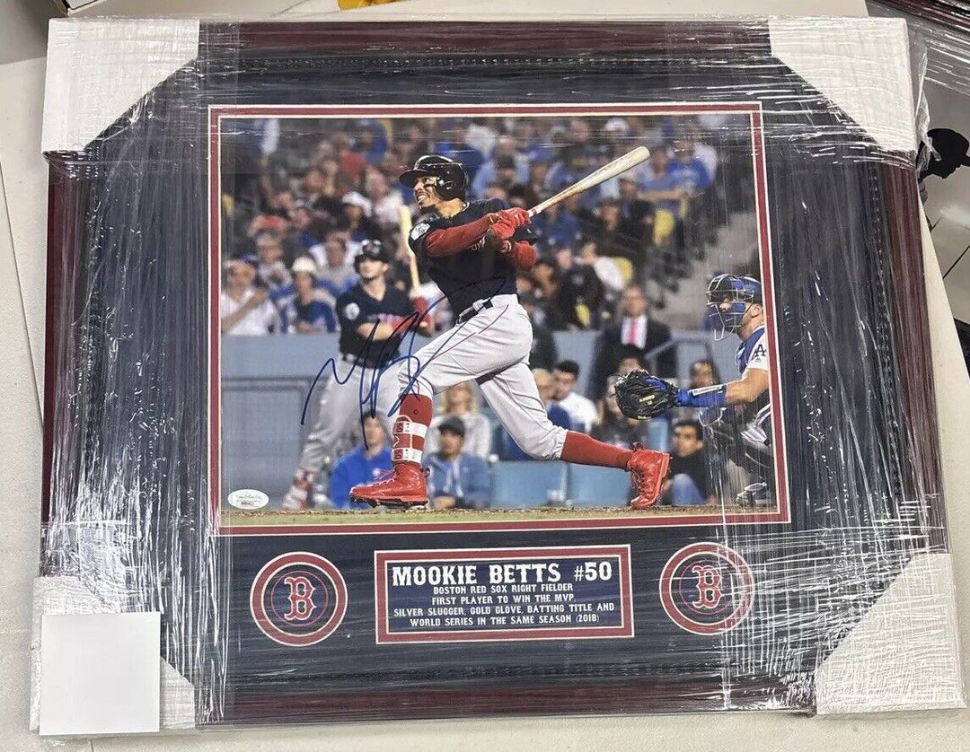 Mookie Betts Signed 8x10 Photo Framed JSA Certified Boston Red Sox