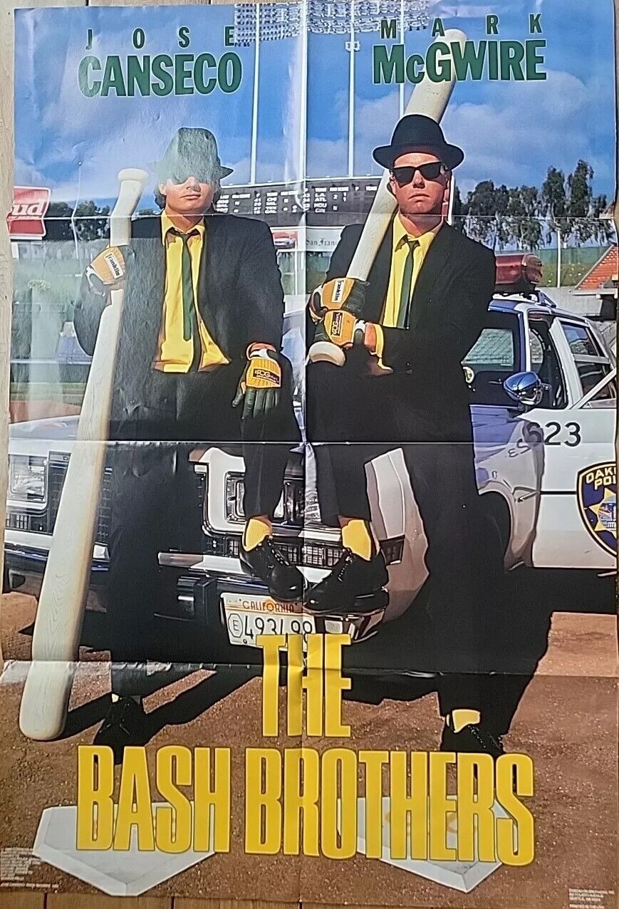 1988 Jose Canseco Mark McGwire Bash Brothers Poster 24" X 36” Oakland A's