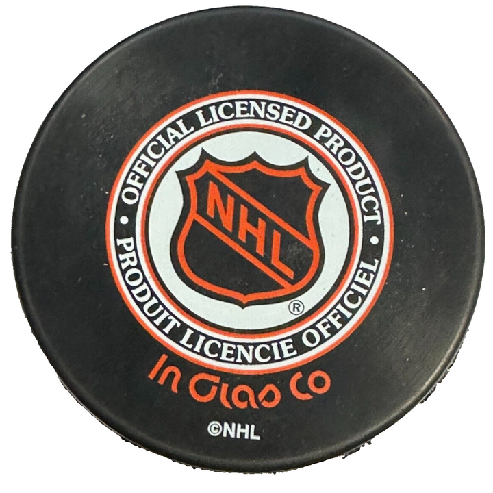 Chris Nilan Autographed Boston Bruins Hockey Puck W/ Knuckles Insc NHL