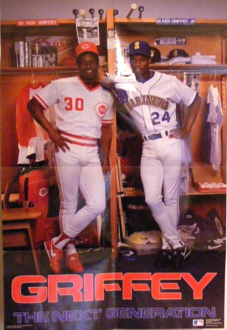 Ken Griffey Jr & Ken Griffey Sr The Next Generation 1990 Poster 16”x24” Costacos