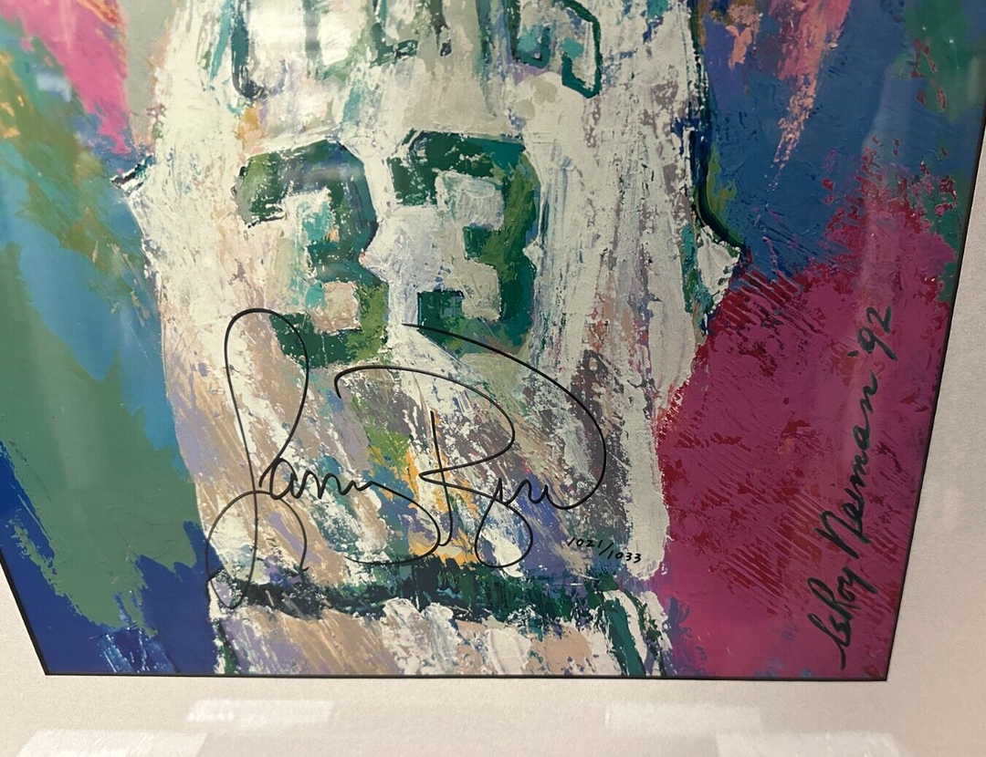 Larry Bird 33 for 3 Autographed LeRoy Neiman Autographed Print 1021/1033