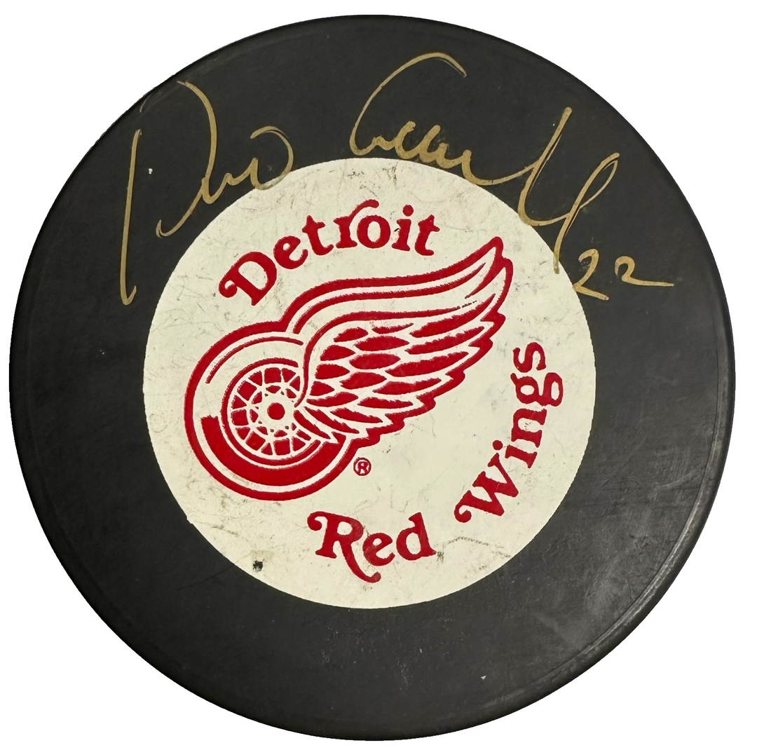 Dino Ciccarelli Autographed Detroit Red Wings Hockey Puck HOF BAS NHL