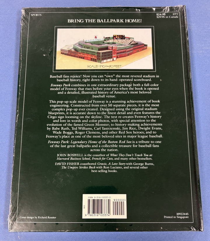 Legendary Home Of The Boston Red Sox Fenway Park Stadium Pop Up Book New Sealed