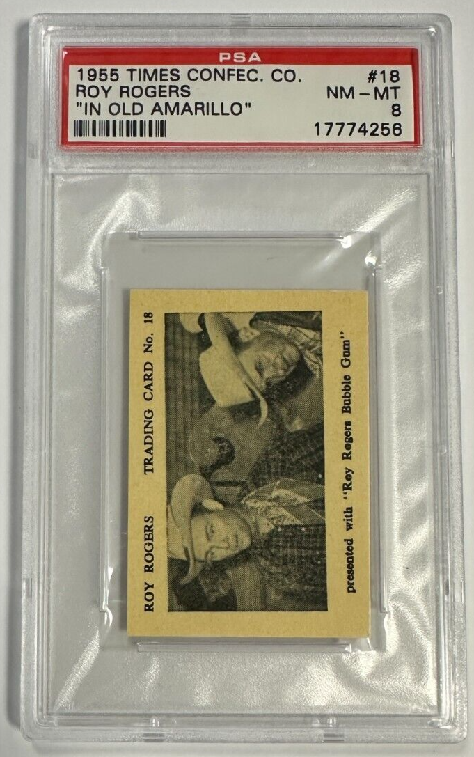 1955 Times Confection Co. In Old Amarillo Roy Rodgers Gum Card #18 PSA 8 NM-MT