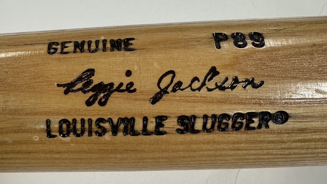 1986-89 Reggie Jackson Game Issued Louisville Slugger Bat HOF Yankees Angels
