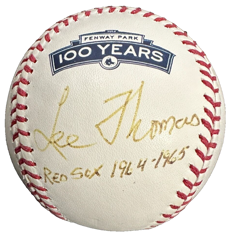 Lee Thomas Autographed Fenway Park 100th Anniversary Baseball Red Sox