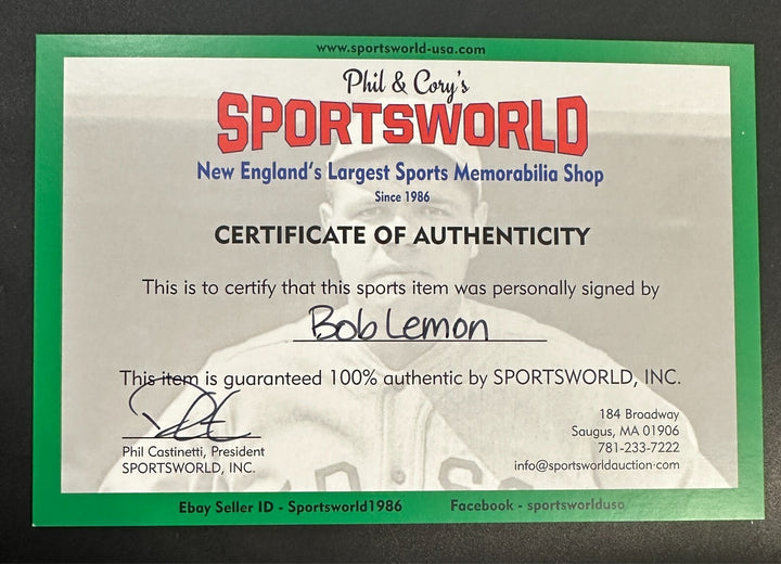 Bob Lemon Autographed MLB Hall Of Fame Postcard Indians