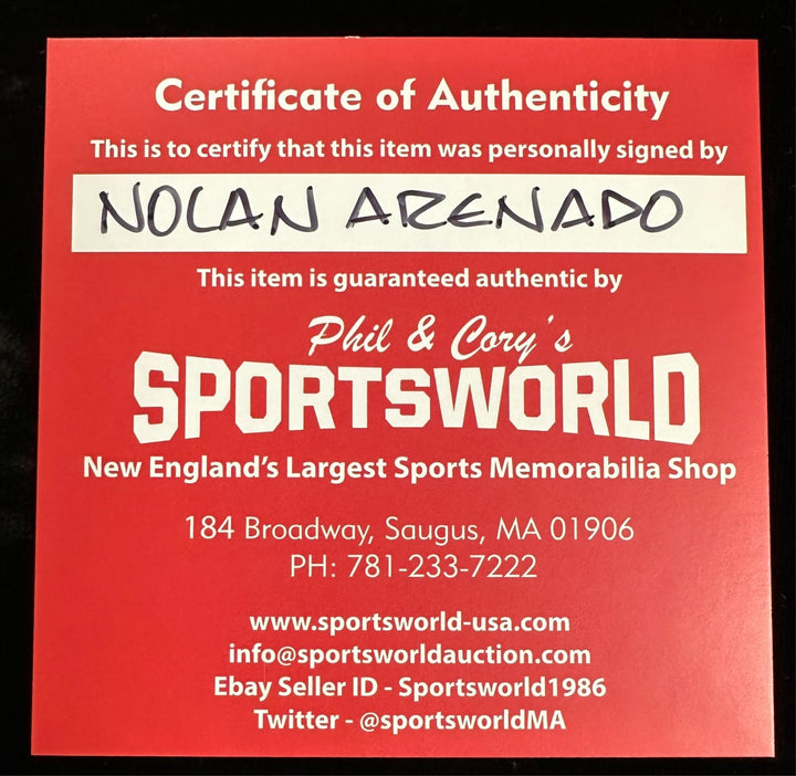 Nolan Arenado Autographed Official Major League Baseball Cardinals Diamondbacks