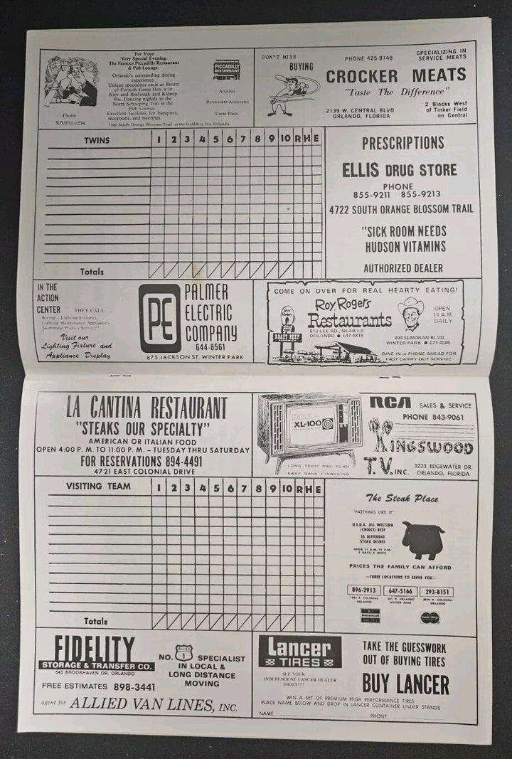 3/24/74 Red Sox vs. Twins Spring Training Program & Ticket Stub
