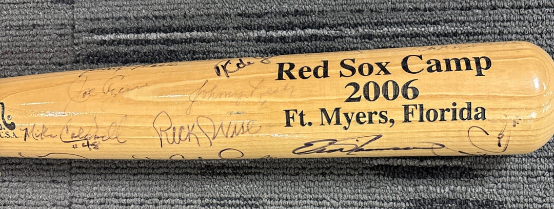 2006 Red Sox Fantasy Camp Signed Baseball Bat Lyons Pesky Stanley Bell Etc.