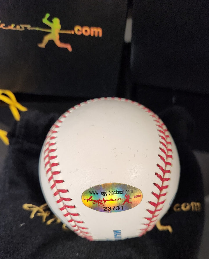 Monte Irvin Signed Inscribed Major League Baseball Reggie Jackson COA Giants HOF