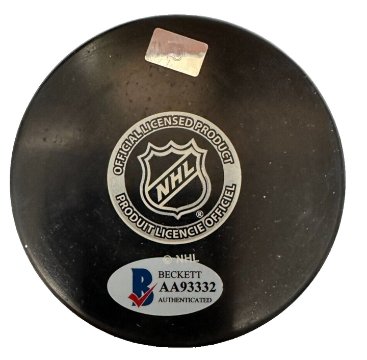 Ron Schock Autographed Pittsburgh Penguins Hockey Puck BAS