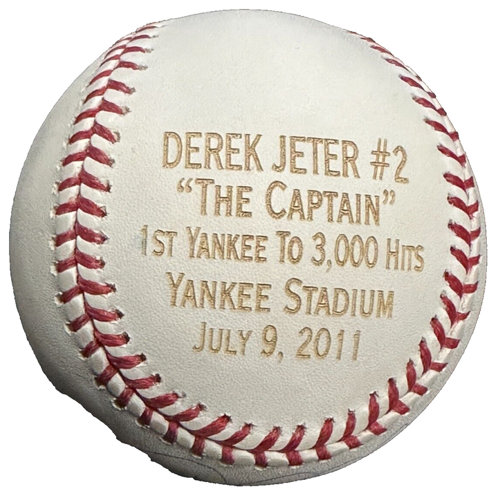 Derek Jeter Signed 3000th Career Hit Commemorative Baseball PSA/DNA/500 Yankees