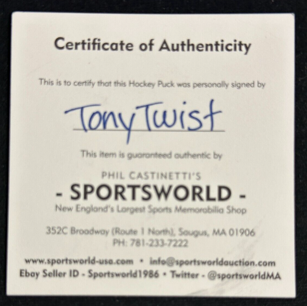 Tony Twist Autographed St. Louis Blues Hockey Puck NHL