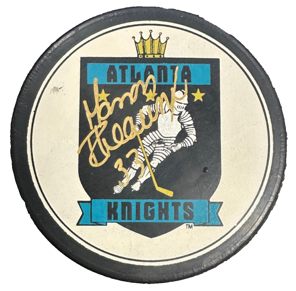 Manon Rheaume Autographed Atlanta Knights Hockey Puck IHL