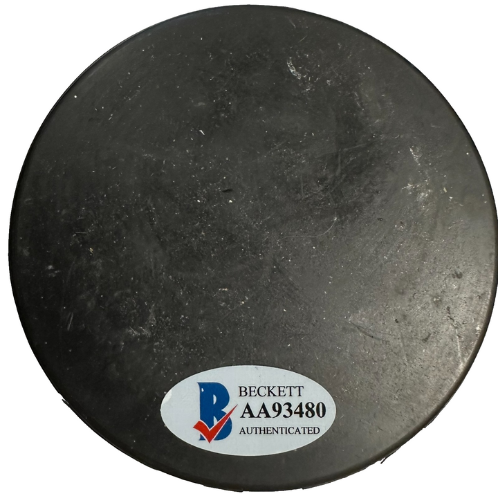 Eddie Shack Autographed Eddie Shack Donuts Hockey Puck NHL BAS