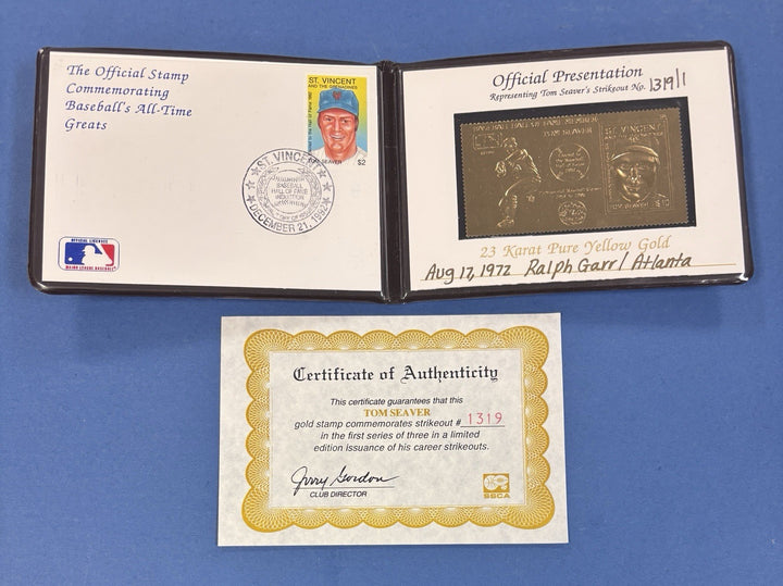 Tom Seaver Hall of Fame Baseball Legends 23 Karat Pure Yellow Gold Stamp