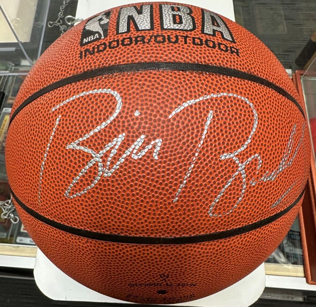 Bill Bradley Autographed Spalding Official NBA Basketball Knicks HOF