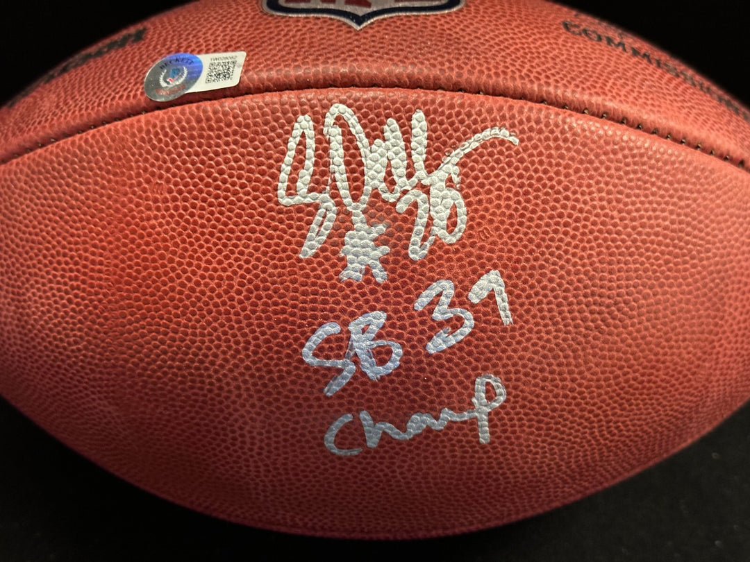 Corey Dillon Signed Wilson NFL Football New England Patriots W/ SB 39 Champ BAS