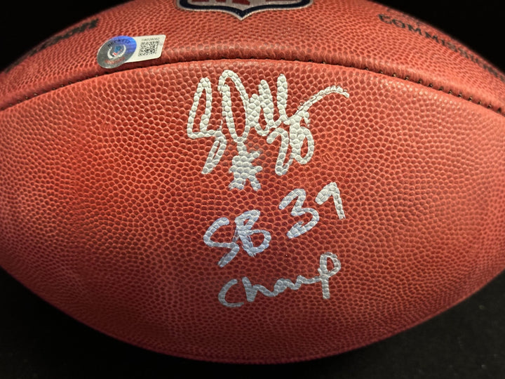 Corey Dillon Signed Wilson NFL Football New England Patriots W/ SB 39 Champ BAS