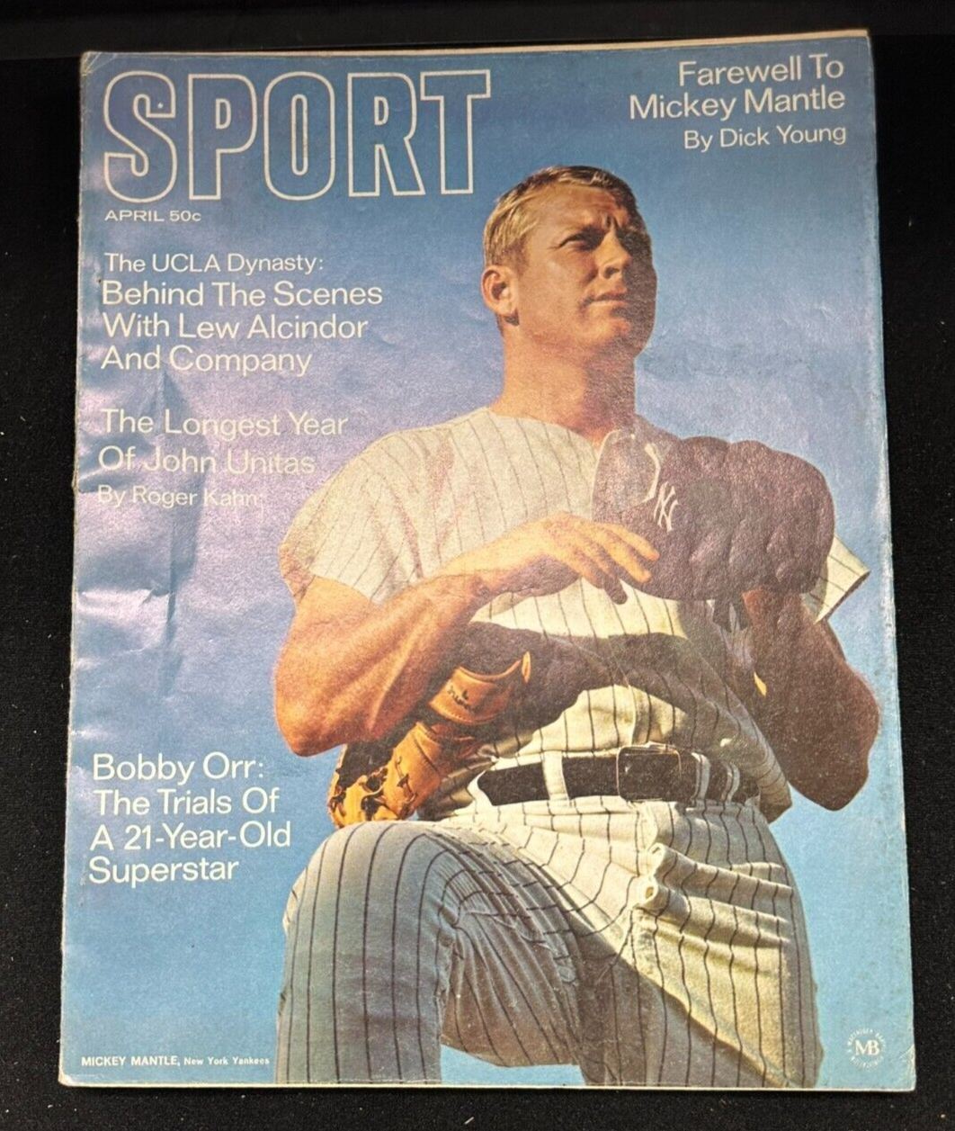 April 1969 Mickey Mantle Sport Magazine Cover New York Yankees HOF