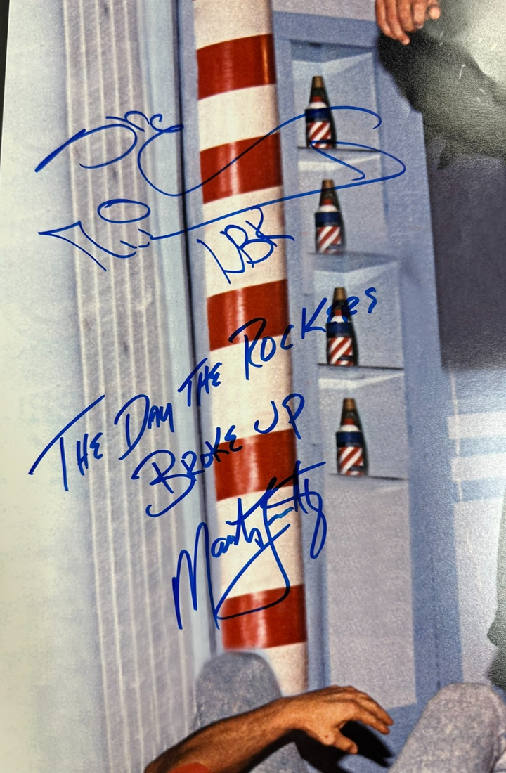 Shawn Michaels & Marty Jannety Signed Barber Shop 16x20 BAS W/ Inscription