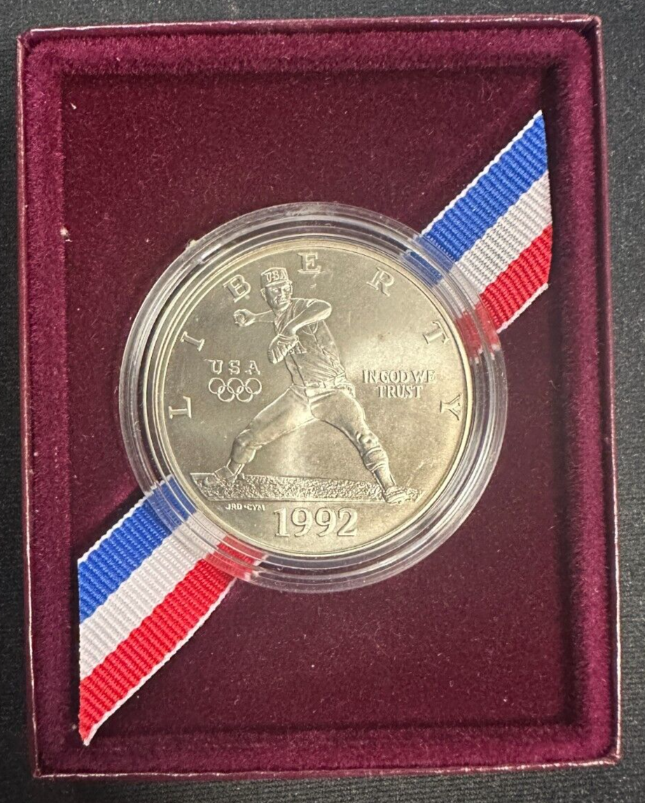 1992 US Olympic 90% Silver Dollar Nolan Ryan Uncirculated Proof Dollar