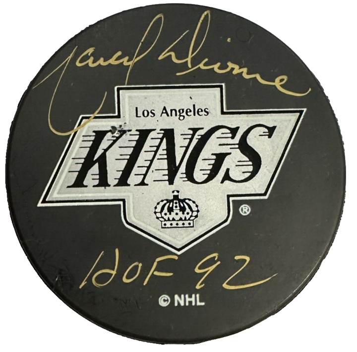 Marcel Dionne Autographed Los Angeles Kings Hockey Puck W/ HOF 92