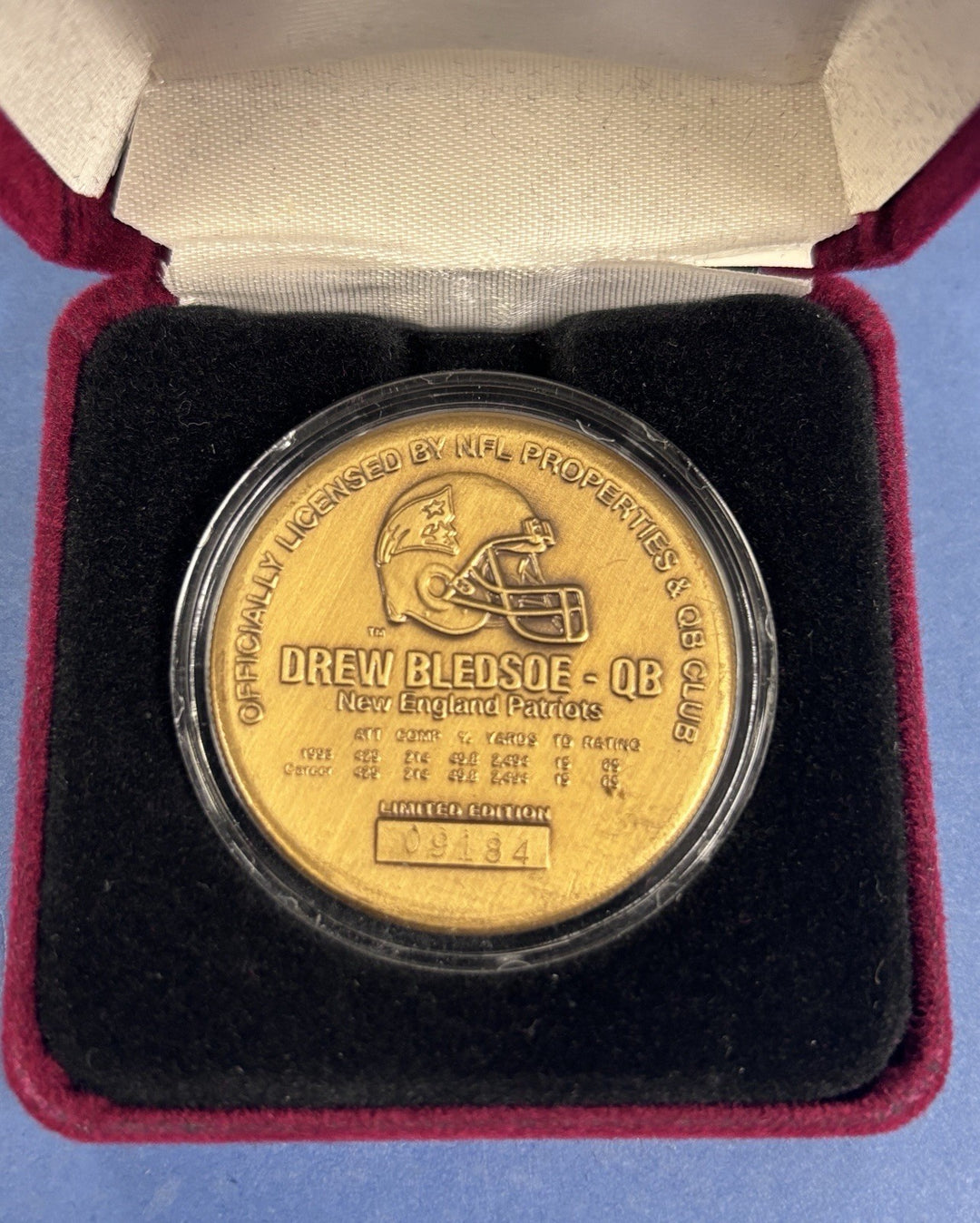 Highland Mint New England Patriots Super Drew Bledsoe Medallion