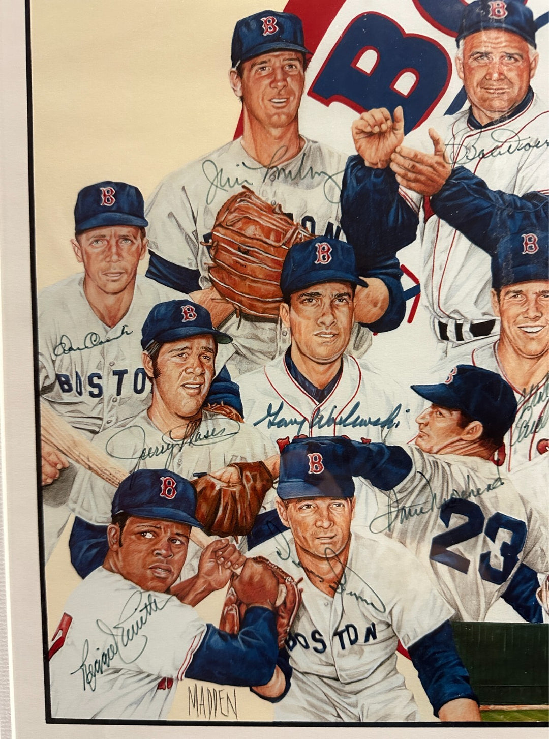 1967 Boston Red Sox AL Champions Signed 16x20 Photo Yaz Scott Lonborg Williams