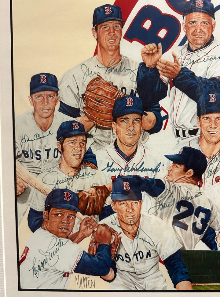 1967 Boston Red Sox AL Champions Signed 16x20 Photo Yaz Scott Lonborg Williams