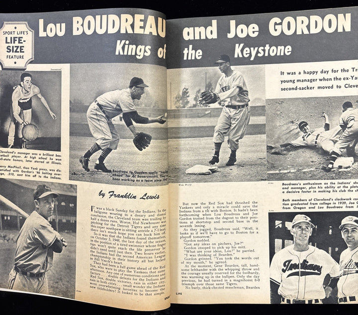 March 1949 Sport Life Magazine Lou Boudreau & Joe Gordon Indians