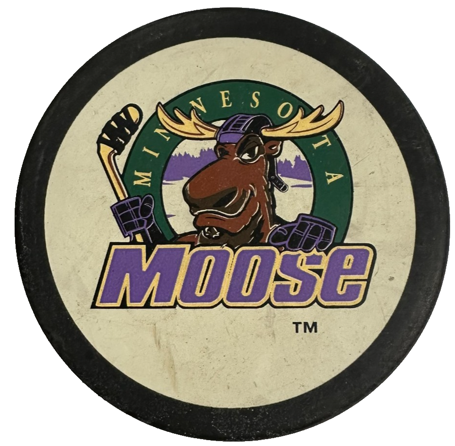 Vintage Minnesota Moose Official Hockey Puck IHL
