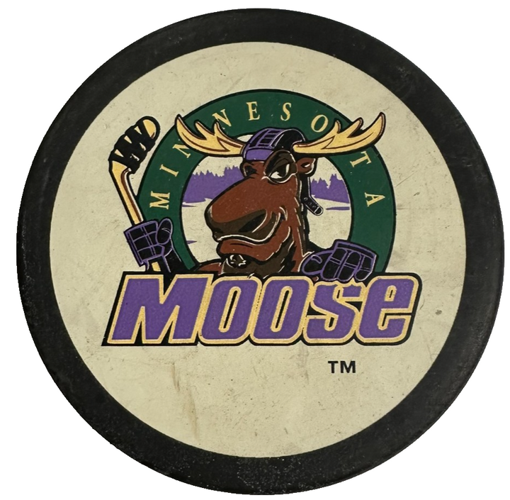 Vintage Minnesota Moose Official Hockey Puck IHL