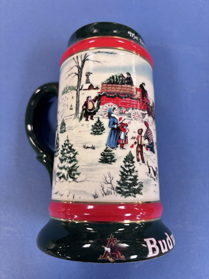 1991 Budweiser Holiday Christmas Stein Mug Collector Series