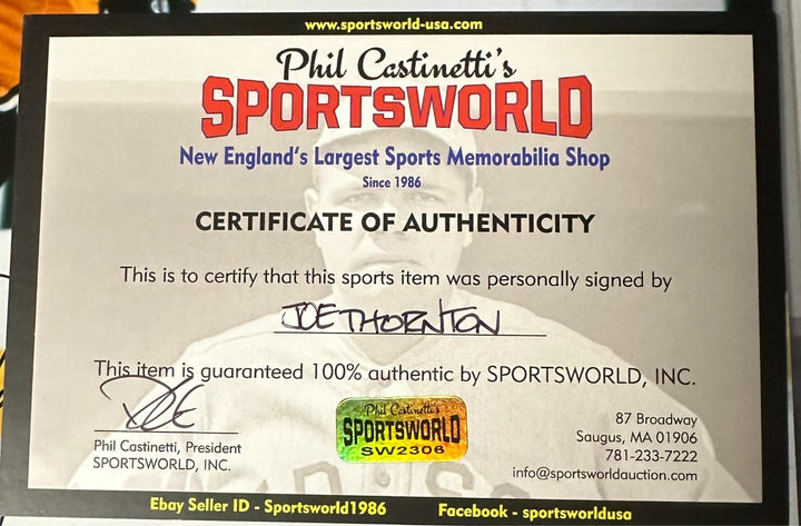 Joe Thornton Autographed 11x14 Boston Bruins Photo HOF NHL