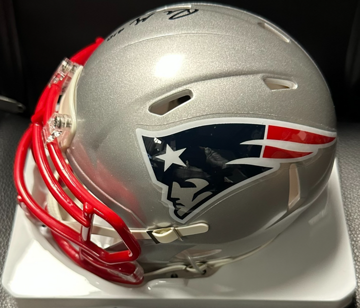 Drake Maye Autographed New England Patriots Mini Helmet Fanatics